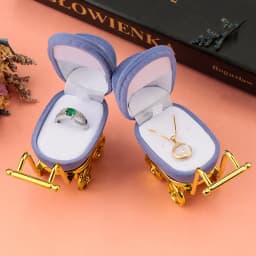 1 Piece Lovely Baby Carriage Velvet Jewelry Box Wedding Ring Box Gift Box Holder Case for Earrings Necklaces Bracelets Display
