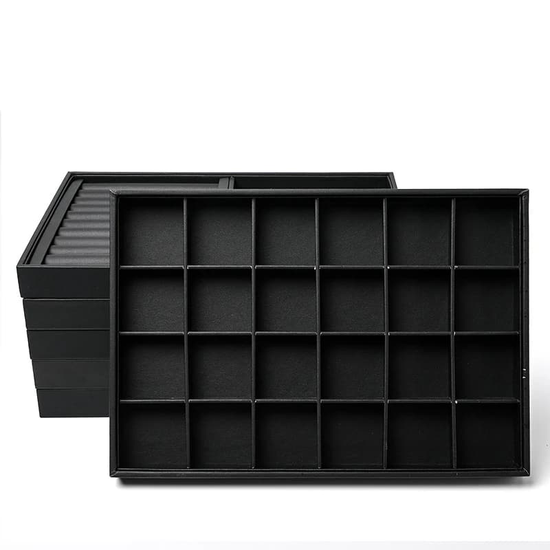 Tray for Storage Rings Bracelet Exhibition Black/White PU Leather Jewelry Pallet Necklace Jewelry Organizer Showcases