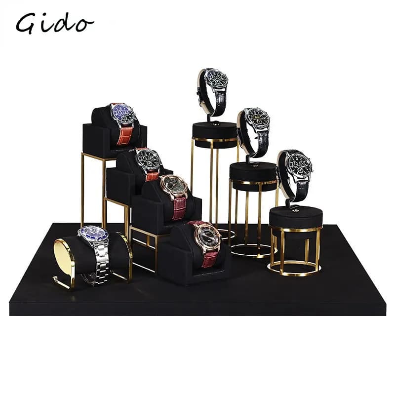 Watch Display Props High-grade Microfiber Window Counter Watch Display Rack Watch Bracket Storage Accessories