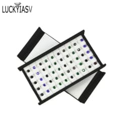 PU Leather Bare Stone Gemstone Jewelry Box Magnet Stone Storage Display Box Gem Display Counter Exhibition Lid V Groove Box