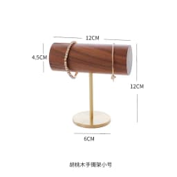 Wooden Walnut Jewelry Display Stand with Earring Tray Necklace Ring Earring Holder Organizer Jewellery Storage Box Shelf