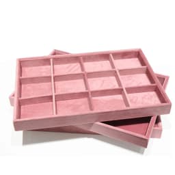 Pink Velvet Ring Tray Jewelry Organizer Necklace Earrings Pendant Storage Rack Jewelry Display Tray Watch Holder 35*24Cm