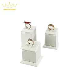 Earrings Rings Display Organizer Exhibitors Jewelry Props White Brushed Leather Jewelry Rack Ear Stud Storage Holder
