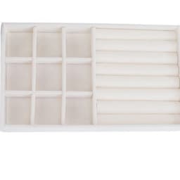 1PC Beige Velvet Jewelry Tray Earrings Earrings Ring Storage Earrings Simple Jewelry Box Jewelry Desktop Organizing Cases