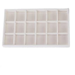 1PC Beige Velvet Jewelry Tray Earrings Earrings Ring Storage Earrings Simple Jewelry Box Jewelry Desktop Organizing Cases