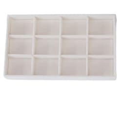 1PC Beige Velvet Jewelry Tray Earrings Earrings Ring Storage Earrings Simple Jewelry Box Jewelry Desktop Organizing Cases