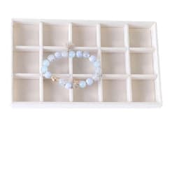 1PC Beige Velvet Jewelry Tray Earrings Earrings Ring Storage Earrings Simple Jewelry Box Jewelry Desktop Organizing Cases