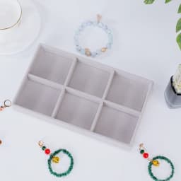 Jewelry Organizer Velvet Jewelry Storage Tray Display Ring Bracelet Necklace Storage Box Showcase Drawer Organizer Trays- GRAY