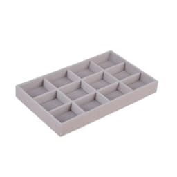 Jewelry Organizer Velvet Jewelry Storage Tray Display Ring Bracelet Necklace Storage Box Showcase Drawer Organizer Trays- GRAY