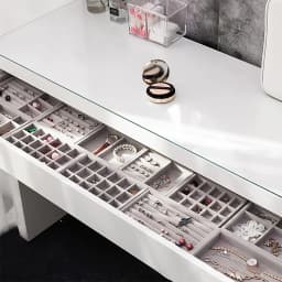 Jewelry Organizer Velvet Jewelry Storage Tray Display Ring Bracelet Necklace Storage Box Showcase Drawer Organizer Trays- GRAY