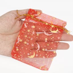 50pcs/lot Jewelry Packaging Moon Star Drawstring Organza Bags Party Goodie Packing Bags Wedding Candy Gifts Pouches Wholesale