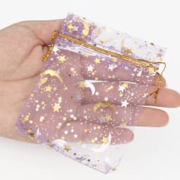 50pcs/lot Jewelry Packaging Moon Star Drawstring Organza Bags Party Goodie Packing Bags Wedding Candy Gifts Pouches Wholesale