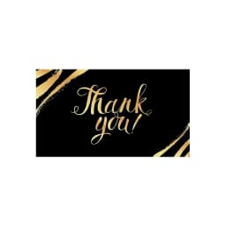 50PCS 9X5CM Black Matte Gold Thank You Cards For Small Business Gift Boxes Decoration Greeting Labels Jewelry Packing Supplies