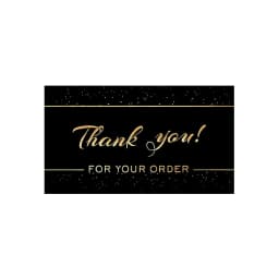 50PCS 9X5CM Black Matte Gold Thank You Cards For Small Business Gift Boxes Decoration Greeting Labels Jewelry Packing Supplies