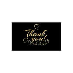 50PCS 9X5CM Black Matte Gold Thank You Cards For Small Business Gift Boxes Decoration Greeting Labels Jewelry Packing Supplies