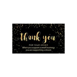 50PCS 9X5CM Black Matte Gold Thank You Cards For Small Business Gift Boxes Decoration Greeting Labels Jewelry Packing Supplies