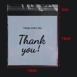 100-200pcs/lot Transparent THANK YOU Self-adhesive Bag Plastic Pouches for DIY Jewelry Display Cookies Storage Gifts Bag
