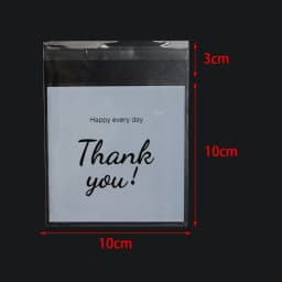 100-200pcs/lot Transparent THANK YOU Self-adhesive Bag Plastic Pouches for DIY Jewelry Display Cookies Storage Gifts Bag