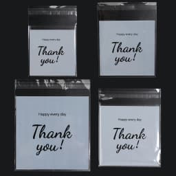 100-200pcs/lot Transparent THANK YOU Self-adhesive Bag Plastic Pouches for DIY Jewelry Display Cookies Storage Gifts Bag