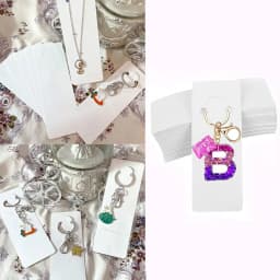 50pcs/lot Muti-size Keyrings Paper Cards White Black Packing Cards for Jewelry Keychain Display Cards Holder Retail Price Tags