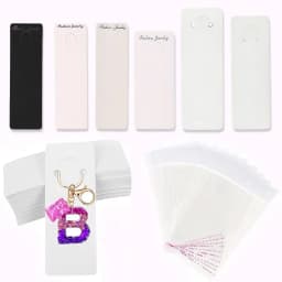 50pcs/lot Muti-size Keyrings Paper Cards White Black Packing Cards for Jewelry Keychain Display Cards Holder Retail Price Tags