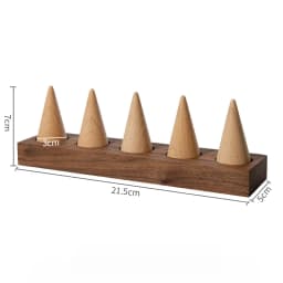 Wooden Jewelry Finger Ring Walnut Triangle Conical Jewelry Storage Display Stand For Rings Jewelry Holder Organizer Case