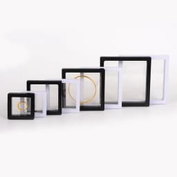 Thinner Transparent PE Film Suspension Box Jewelry 3D Floating Frame Display Case Antioxidant Storage Box for Coin Medallions