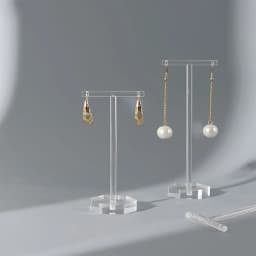 T-shaped Earrings Jewelry Display Stand Holder Acrylic Transparent Necklace Ring Stud Showcase Jewelry Counter Shooting Props