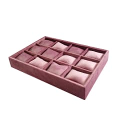 Velvet Earnail Pendant Jewelry Display Tray 12 Grid Bracelet Watch Premium Pillow Plate Adjustable Shelf 35*24 Menora