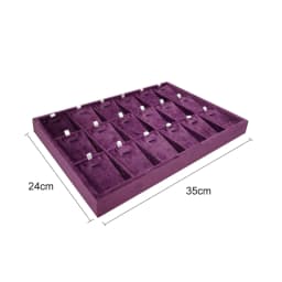 Velvet Earnail Pendant Jewelry Display Tray 12 Grid Bracelet Watch Premium Pillow Plate Adjustable Shelf 35*24 Menora