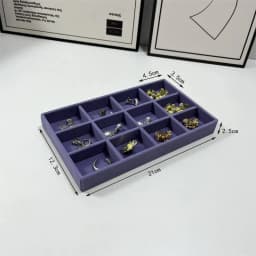 1PC Purple Fabric Jewelry Box Makeup Vanity Drawer Accessories Earrings Ring Storage Tray Desktop Organizer Box for Jewelry
