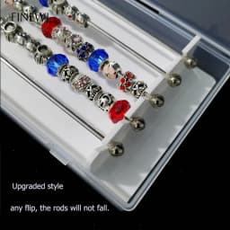 Acrylic Jewelry Charm Beads Storage Box for Trollbeads Bracelet Ring Holder Organizer Tray Diy Finding Display Stand Rack Case