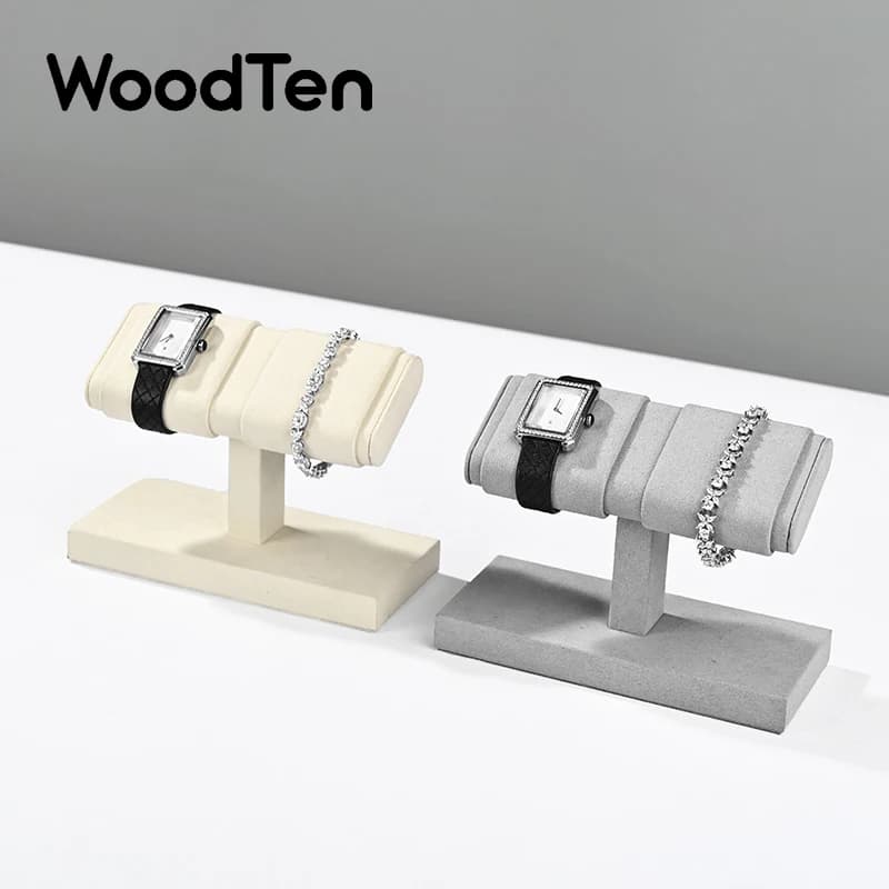 WoodTen T-bar Watch Stand Microfiber Jewelry Watch Display Stand  Mechanical Watch Storage Rack Bracelet Jewelry Display Props