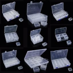 Small Bead Organizer Cases Plastic Organizer Box Mini Clear Bead Storage Container Box with Hinged Lid for DIY Jewelry Supply