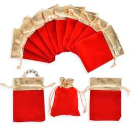 100pcs Luxury Velvet Jewelry Bags 10x12cm Black Red Birthday Party Wedding Favor Gift Packaging Drawstring Pouch Can Custom Logo