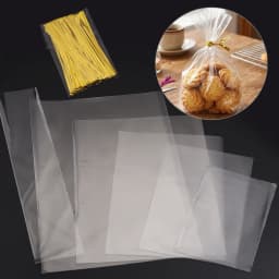 100pcs Transparent Flat Bags With Twist Ties Clear OPP Bag Party Wedding Supply Gifts Bag Candy Dessert Festival Gift Packaging