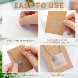 50pcs Necklace Chain Adhesive Pouch for DIY Jewelry Making Necklace Packing Card Self-Adhesive Chain Pocket 4.2x3.7 & 3.2x2.5cm