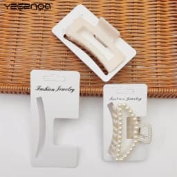 50pcs Display Cards For Hair Claw Clip Paper Card Headdress Card Hair Decoration Package DIY Jewelry Cardboard Package Hair Clip
