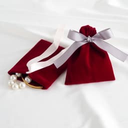 5Pcs Wine Jewelry Velvet Bag Rings Earrings Stud Pendant Bracelet Phone Packaging Burgundy Pouch Wedding Favors Pocket Organizer
