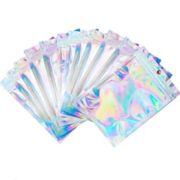 Smell Proof Bags Mylar Holographic Resealable Bags Foil Pouch Ziplock Bags for Party Favor Food Storage Jewelry Packaging 7Sizes