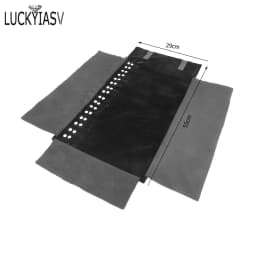 Wholesale Velvet Jewelry Storage Roll Bag Pendant Necklace Organizer Pouch Watch Bracelet Display Holder Travel Case Portable