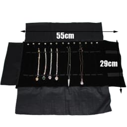 Wholesale Velvet Jewelry Storage Roll Bag Pendant Necklace Organizer Pouch Watch Bracelet Display Holder Travel Case Portable