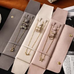 Microfiber Travel Jewelry Bags Portable Necklace Earring Ring Storage Bag Jewelry Organizer Export Packaging for Jewelry