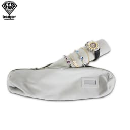 Portable Velvet Jewelry Storage Bag Jewelry Travel Roll Bag Black Leather Watch Bracelet Organizer Display Box