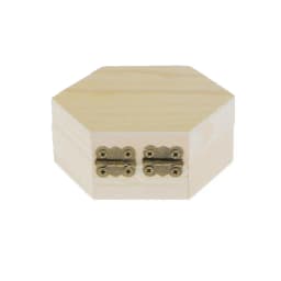 Phenovo Unpainted Plain Hexagonal Wooden Jewelry Box Trinket Chest Craft for Necklace Bracelet Bangle Earrings Watch Storage 