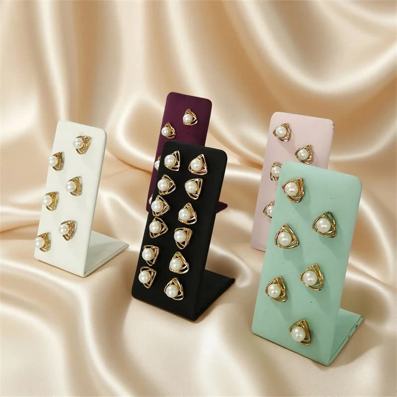 Fashion Earring Holder 12-Holes Small Stud Display Stand Jewelry Organizer Storage Rack L-Shape Jewelry Showcase
