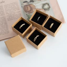 24pcs 4x4x3cm Ring Jewelry Kraft Box Brown Organizer Carton Cardboard Travel Jewelry Gift Packaging Box Case With Sponge Inside