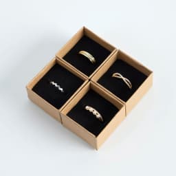 24pcs 4x4x3cm Ring Jewelry Kraft Box Brown Organizer Carton Cardboard Travel Jewelry Gift Packaging Box Case With Sponge Inside