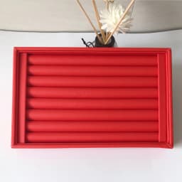 Newly White PU Rings/Flat Jewelry Display Velvet Slots Earrings Rings Tray Organizer Holder Case Box  8 Colors