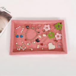 Newly White PU Rings/Flat Jewelry Display Velvet Slots Earrings Rings Tray Organizer Holder Case Box  8 Colors